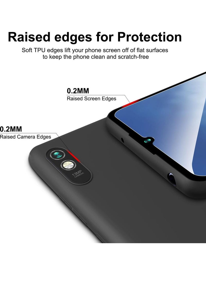 Raxoom Ultra Thin Silicone Case for Xiaomi Redmi 9A â€“ Black + 2-Pack Tempered Glass Screen Protector, Anti-Scratch, Full Protection for Redmi 9A - Image 3
