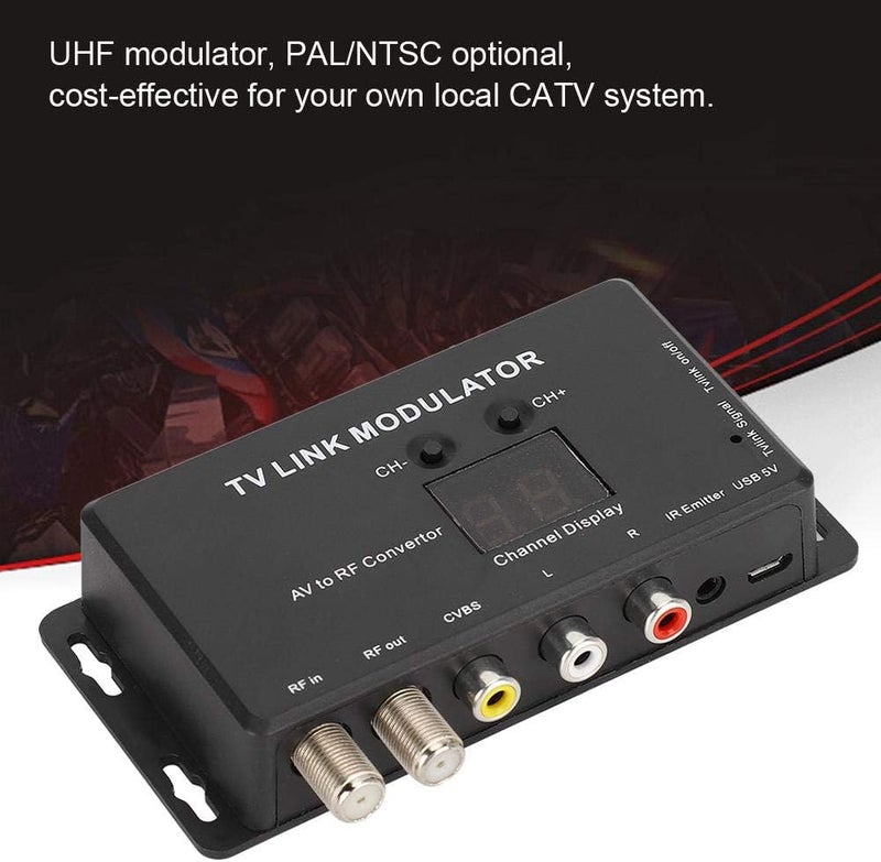 cheekyglo Professional TM70 UHF Modulator TV Link Modulator AV HF Converter IR Extender Adapter with USB Cable Signal Receiving Cable for PC Laptop PS4 PS3 TV STB VHS VCR Camera DVD - Image 4