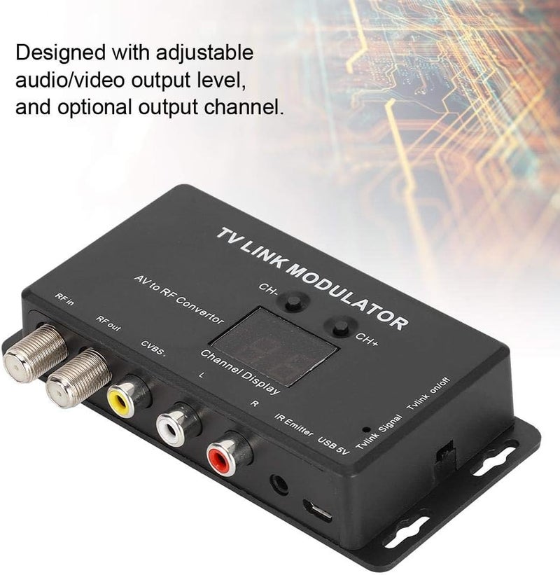 cheekyglo Professional TM70 UHF Modulator TV Link Modulator AV HF Converter IR Extender Adapter with USB Cable Signal Receiving Cable for PC Laptop PS4 PS3 TV STB VHS VCR Camera DVD - Image 5