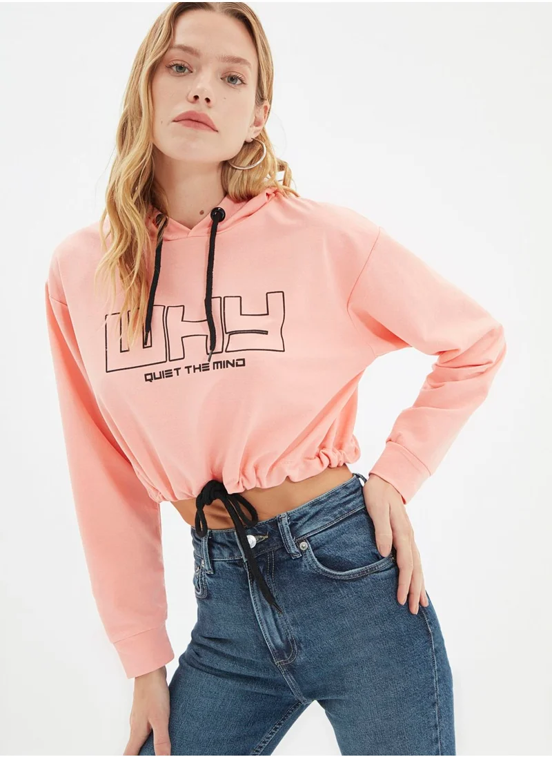 trendyol Graphic Knitted Hoodie