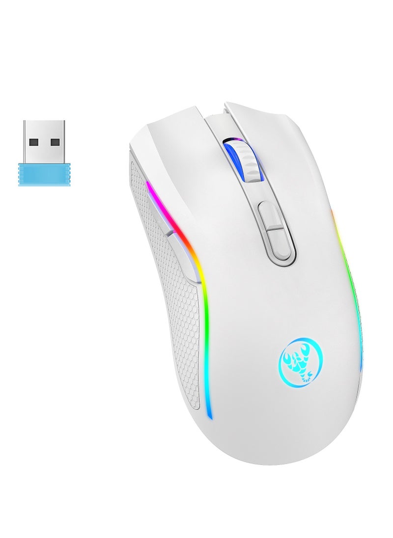 إتش إكس إس جيه ماوس ألعاب لاسلكي T69 2.4G RGB للكمبيوتر المحمول ماوس لاسلكي  - Image 1