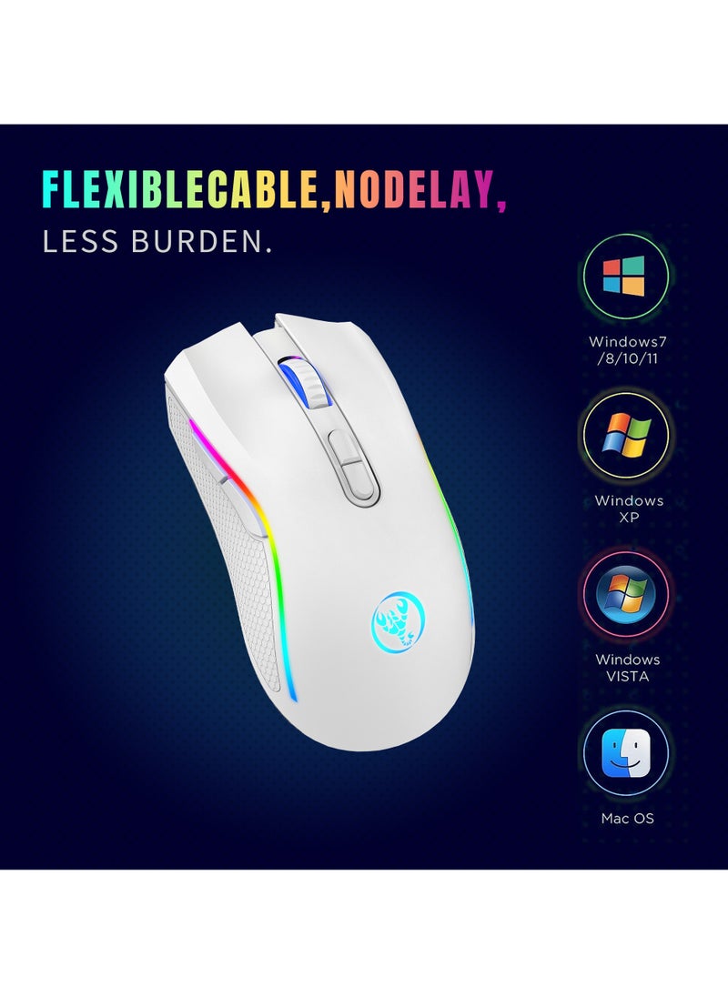 إتش إكس إس جيه ماوس ألعاب لاسلكي T69 2.4G RGB للكمبيوتر المحمول ماوس لاسلكي  - Image 2