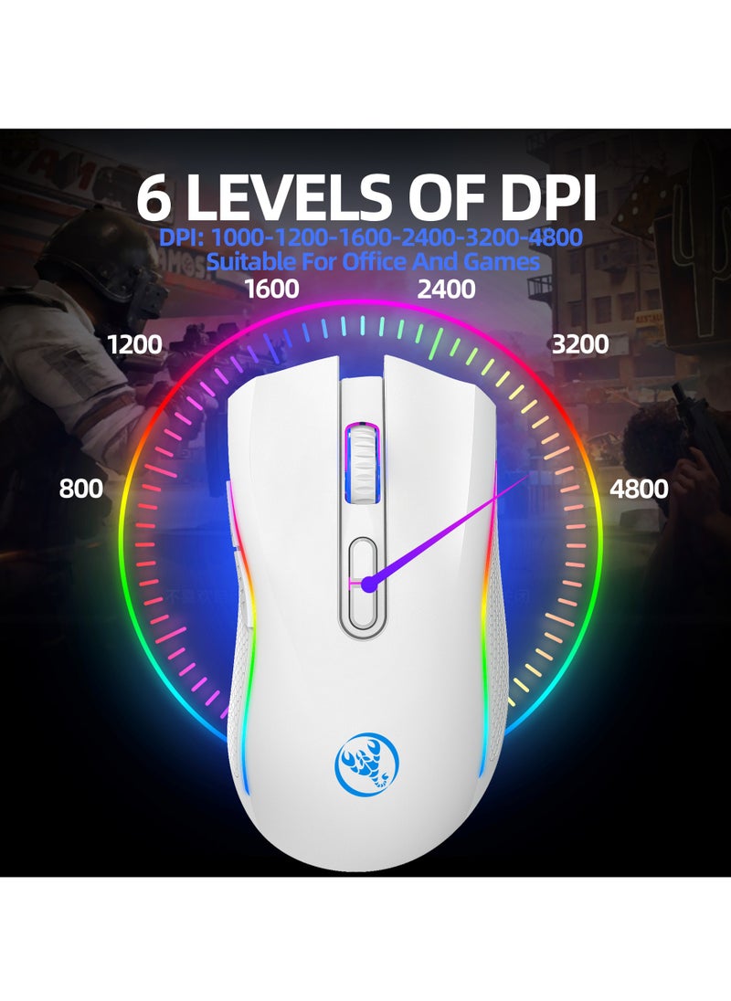 إتش إكس إس جيه ماوس ألعاب لاسلكي T69 2.4G RGB للكمبيوتر المحمول ماوس لاسلكي  - Image 3