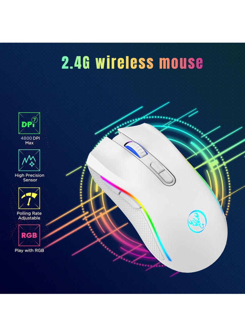 إتش إكس إس جيه ماوس ألعاب لاسلكي T69 2.4G RGB للكمبيوتر المحمول ماوس لاسلكي  - Image 5