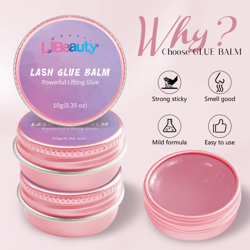 Libeauty Lash Lift Glue Balm Lash Lift Adhesive Strong Sticky Fruit Flavor Eyelash & Eyebrow Perm Glue Balm Brow Lamination Gel - Image 3