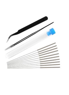 Excefore 13 Pcs Printer Nozzle Cleaning Tool Kit - 0.4mm Stainless Steel Needles incl 2 x Tweezers Filament Clog Cleaner 3D Printer Accessories  - Image 1