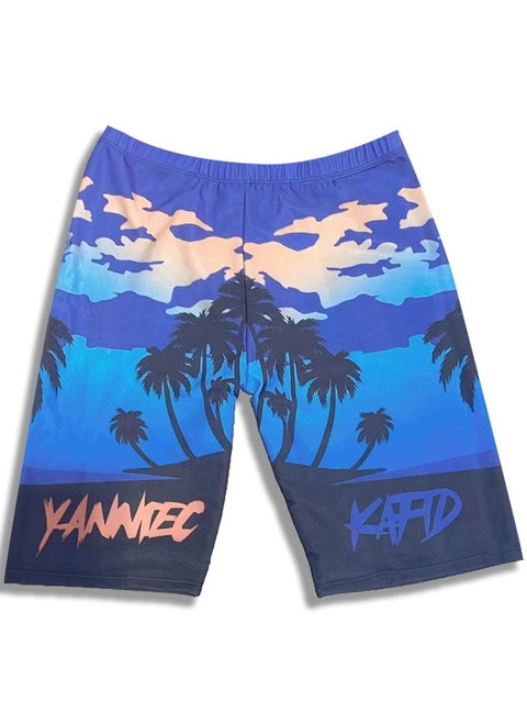 Men's Swim Shorts, Mid-Length Beach Shorts, Five-Point Swim Shorts, Suitable for People 70kg to 90kg