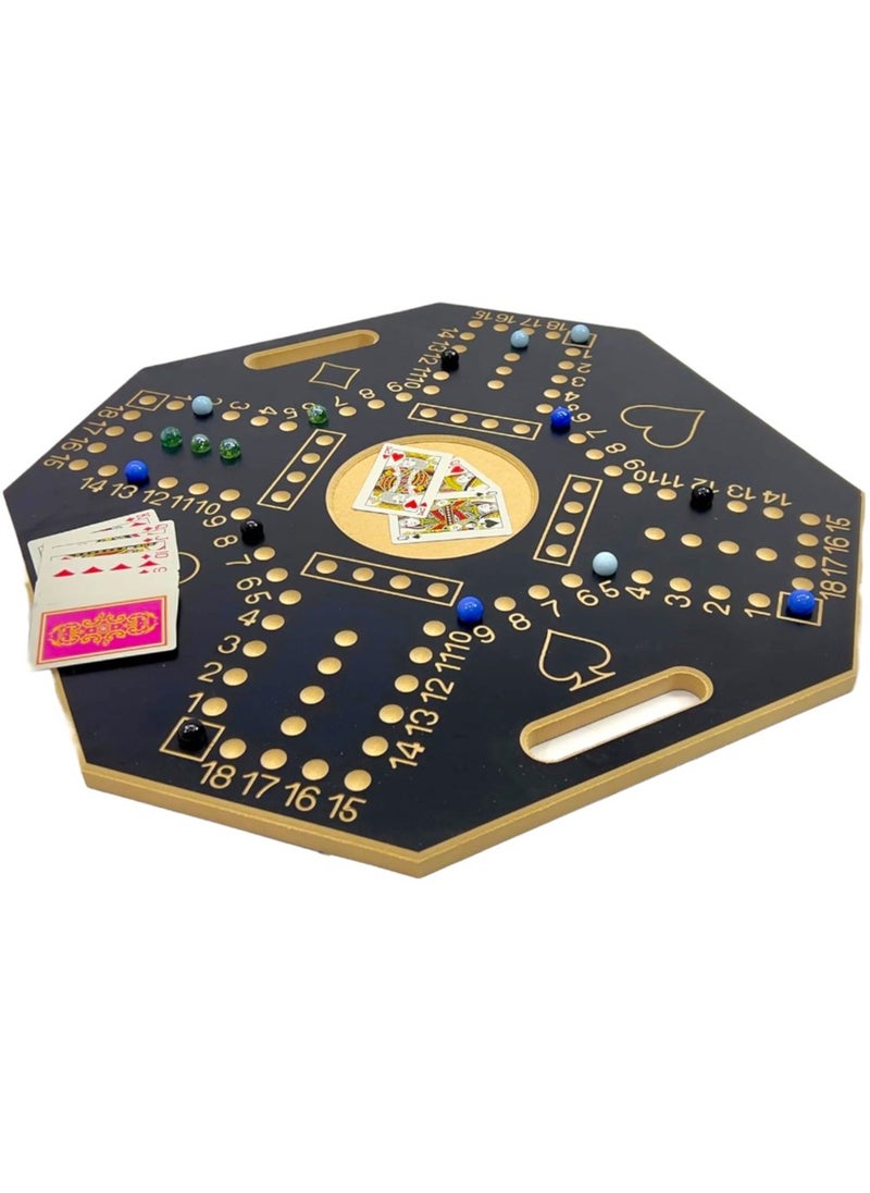 Jackaroo - Numbered Jackaroo High Quality 4 Player Board  Game And Card Set With 16pcs Marble-60x60 cm - Image 1