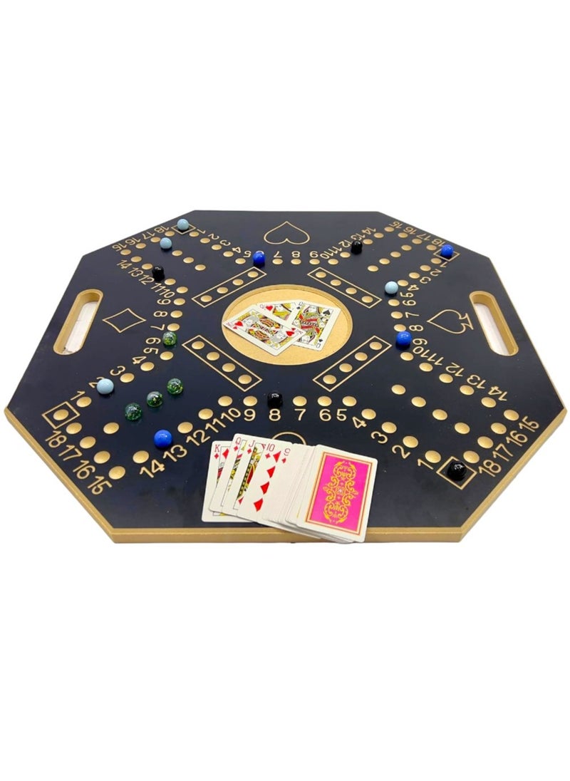 Jackaroo - Numbered Jackaroo High Quality 4 Player Board  Game And Card Set With 16pcs Marble-60x60 cm - Image 1