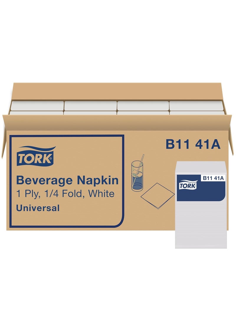 Tork Tork White Beverage Napkin 14 Fold 1ply 94 x 94 8 x 500 napkins B1141A  - Image 1