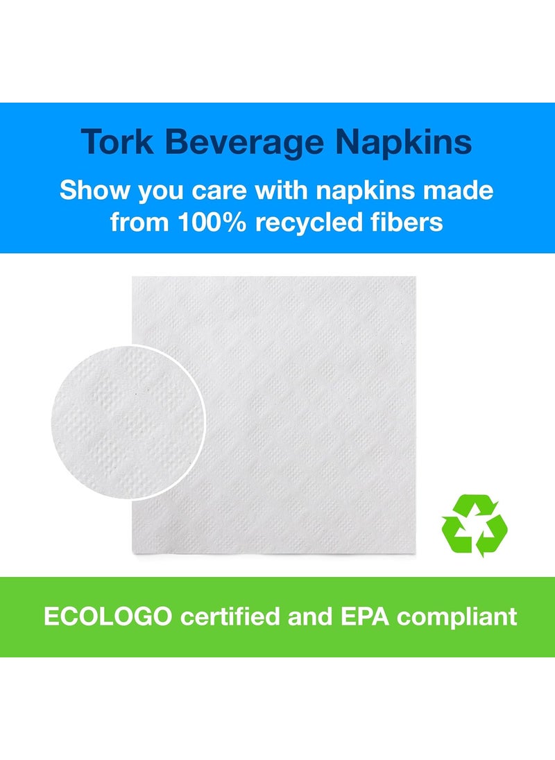 Tork Tork White Beverage Napkin 14 Fold 1ply 94 x 94 8 x 500 napkins B1141A  - Image 3