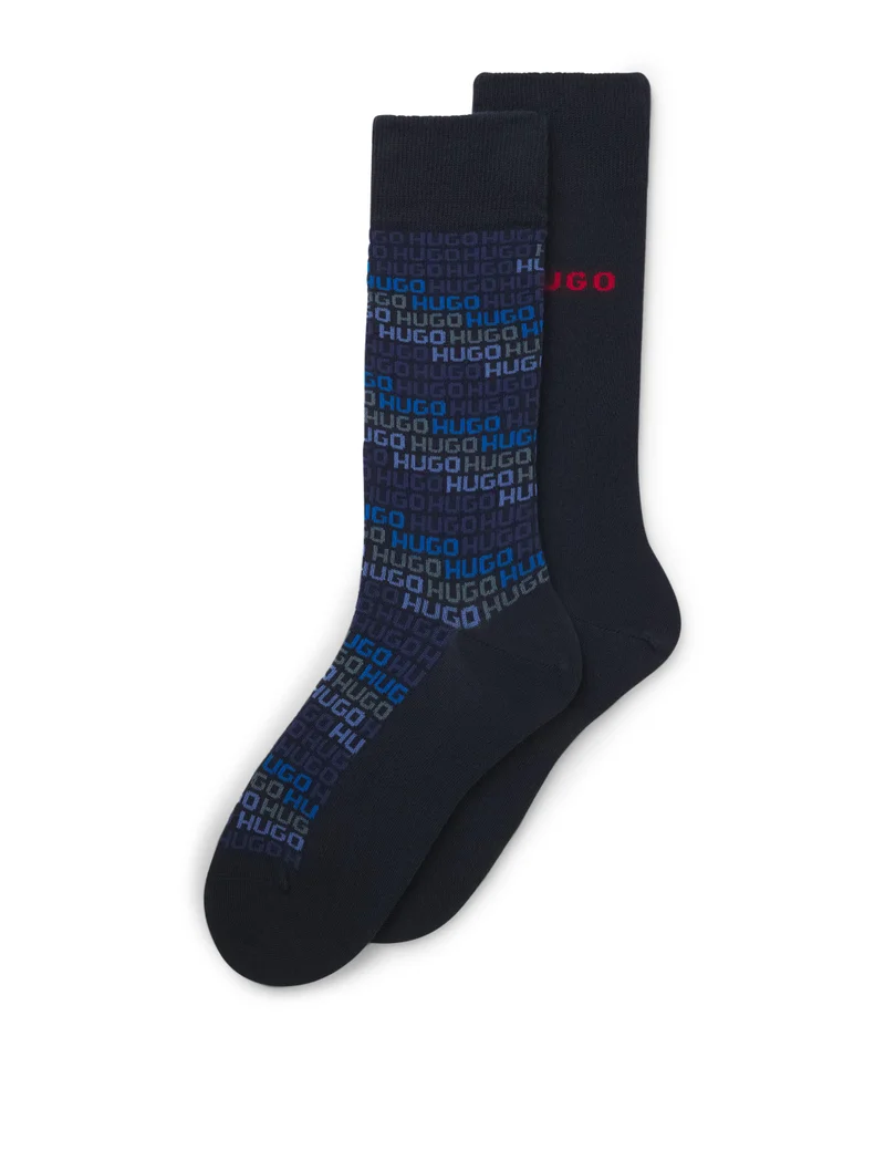 HUGO Two-pack of regular-length socks with logo details