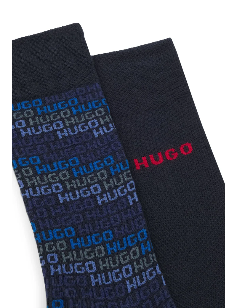 HUGO Two-pack of regular-length socks with logo details