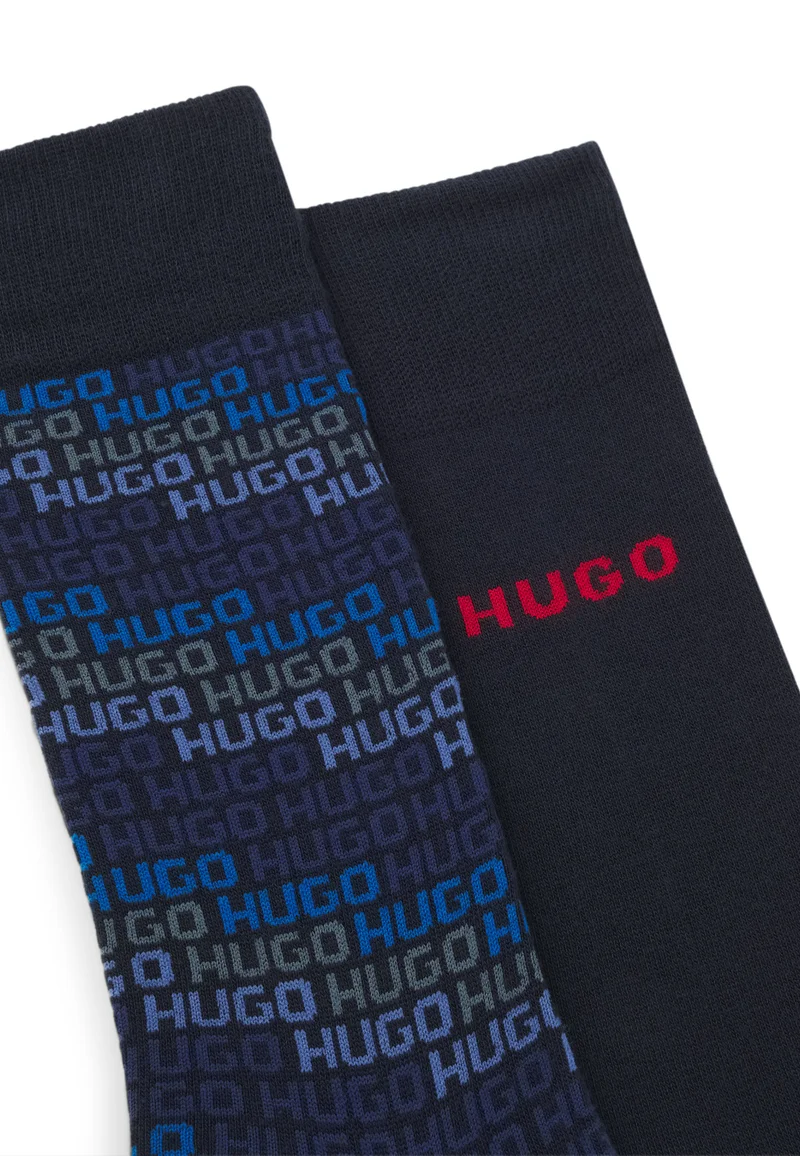 HUGO Two-pack of regular-length socks with logo details