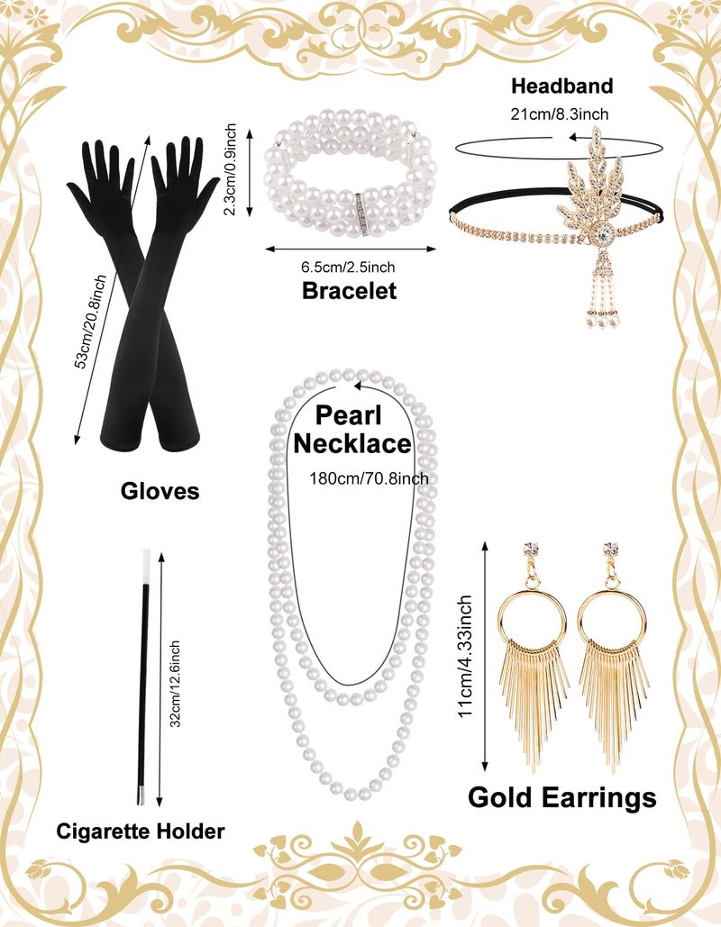 PLULON 6 Pcs 1920s Accessories for Women, Great Gatsby Flapper Dress Accessories Fashion Roaring 20s Costume for Women - Image 2