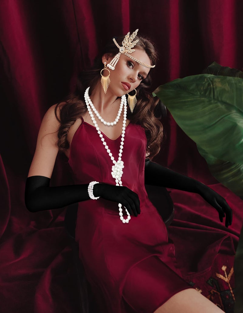 PLULON 6 Pcs 1920s Accessories for Women, Great Gatsby Flapper Dress Accessories Fashion Roaring 20s Costume for Women - Image 5