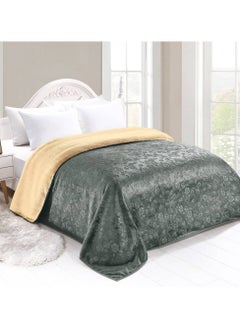 LoveHome Light and soft plain fur engraved nephrine blanket, king size 220*240 cm 