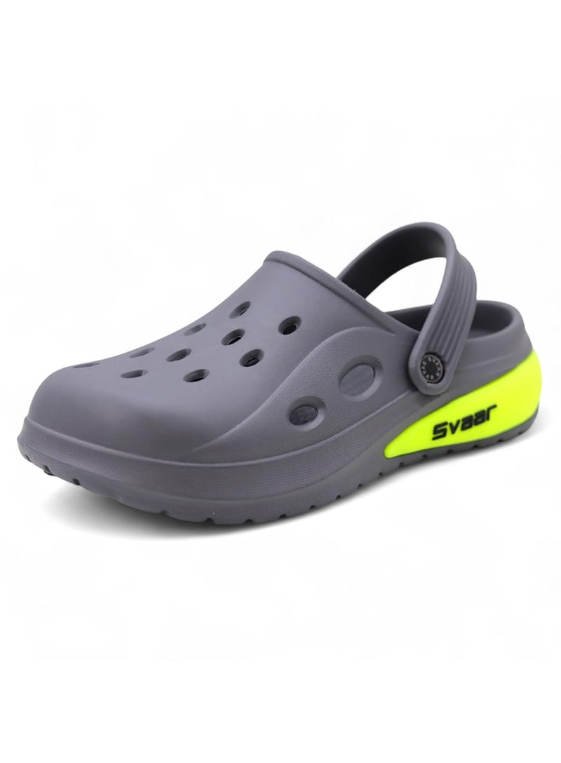 SVAAR صنادل سفار دريفت الكلاسيكية للرجال القابلة للتعديل مع حزام خلفي مريح وخفيف الوزن ومضادة للانزلاق ومقاومة للماء باللون الأسود - Image 3