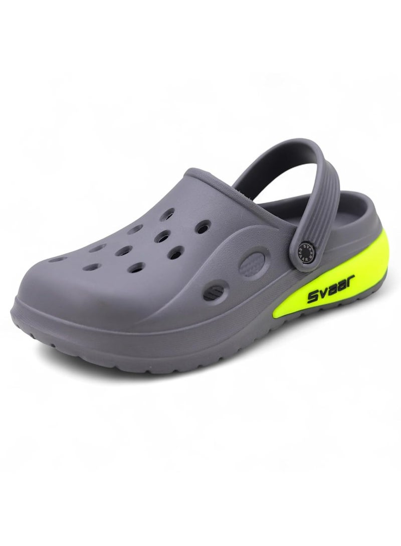 SVAAR صنادل سفار دريفت الكلاسيكية للرجال القابلة للتعديل مع حزام خلفي مريح وخفيف الوزن ومضادة للانزلاق ومقاومة للماء باللون الأسود - Image 2