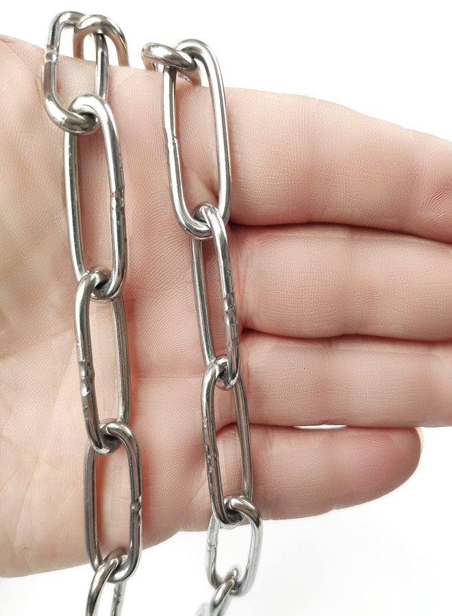 JENSWILL 1/8 inch (3mm) -6.5ft(Length) Stainless Steel 304 Chain,Metal Chain Utility Chain Heavy Duty Chain for Guardrail, Swing, Lifting, Trailer,Pet,Hanging Clothes with 2 Shackles - Image 4