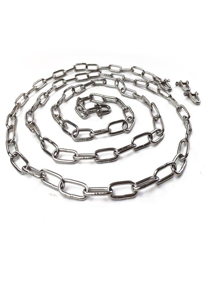 JENSWILL 1/8 inch (3mm) -6.5ft(Length) Stainless Steel 304 Chain,Metal Chain Utility Chain Heavy Duty Chain for Guardrail, Swing, Lifting, Trailer,Pet,Hanging Clothes with 2 Shackles - Image 3