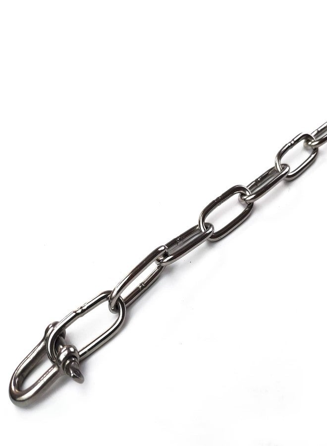 JENSWILL 1/8 inch (3mm) -6.5ft(Length) Stainless Steel 304 Chain,Metal Chain Utility Chain Heavy Duty Chain for Guardrail, Swing, Lifting, Trailer,Pet,Hanging Clothes with 2 Shackles - Image 5