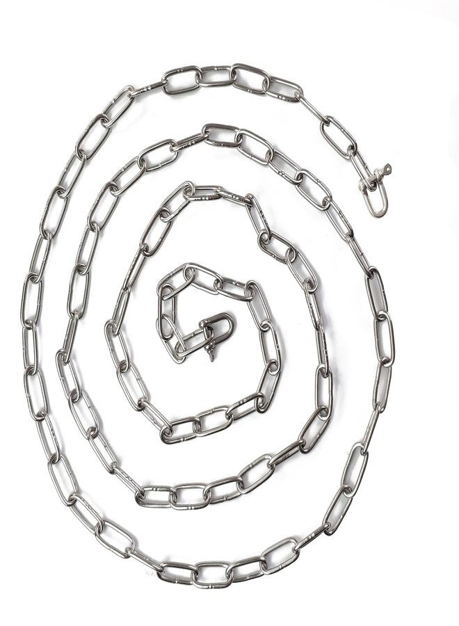JENSWILL 1/8 inch (3mm) -6.5ft(Length) Stainless Steel 304 Chain,Metal Chain Utility Chain Heavy Duty Chain for Guardrail, Swing, Lifting, Trailer,Pet,Hanging Clothes with 2 Shackles - Image 1