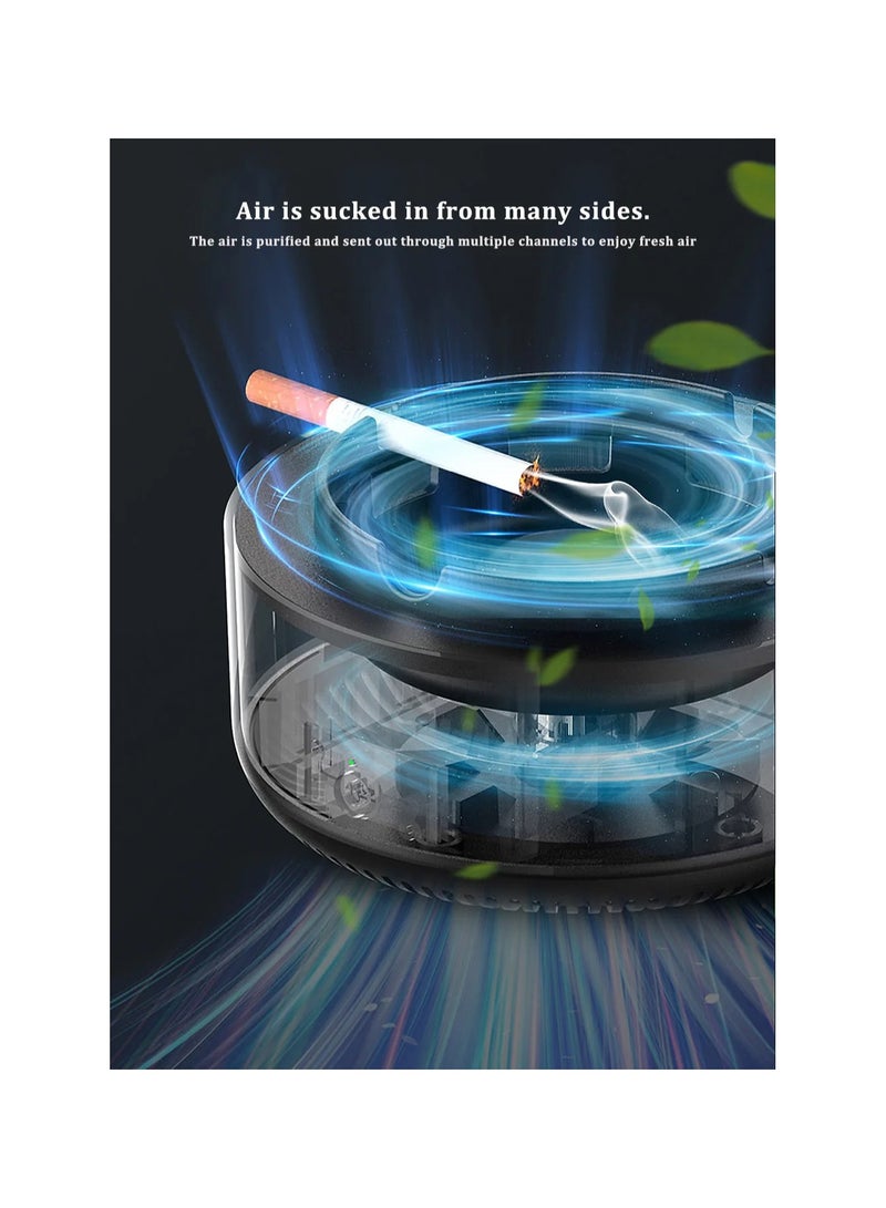 منفضة سجائر داخلية عبارة عن جهاز متعدد الاستخدامات 2 في 1 لتنقية الهواء بدون رماد مع فلتر، مناسب للاستخدام الخارجي والداخلي، مما يوفر هواءًا منعشًا لبيئات المنزل والسيارة والمكاتب. - Image 2
