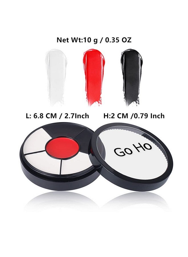 Go Ho Makeup Clown White Black Red Face Paint3 In 1 Colors Wheel For Clown Makeup Special Effectszombie Vampire Skeleton For Halloween Costume And Body Paint - Image 2