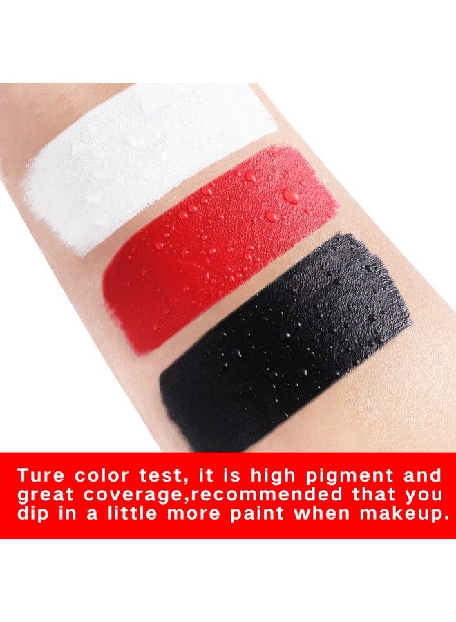 Go Ho Makeup Clown White Black Red Face Paint3 In 1 Colors Wheel For Clown Makeup Special Effectszombie Vampire Skeleton For Halloween Costume And Body Paint - Image 3