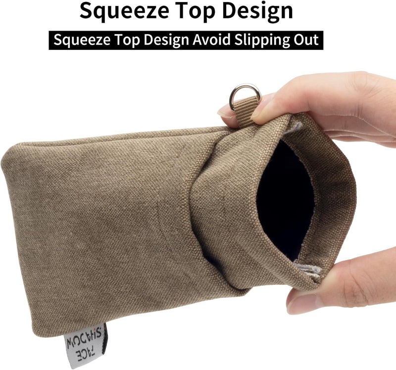Face Shadow Double Glasses Case Soft Eyeglass Case For Women Men Squeeze Top Sunglasses Case With Cleaning Cloth - Image 2