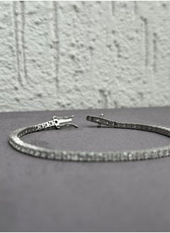 Al Kasr Jewelry Tennis Bracelet - Sterling Silver 925 with Sparkling Zircon Stones - Plated Rhodium White Gold 18K  - Image 4