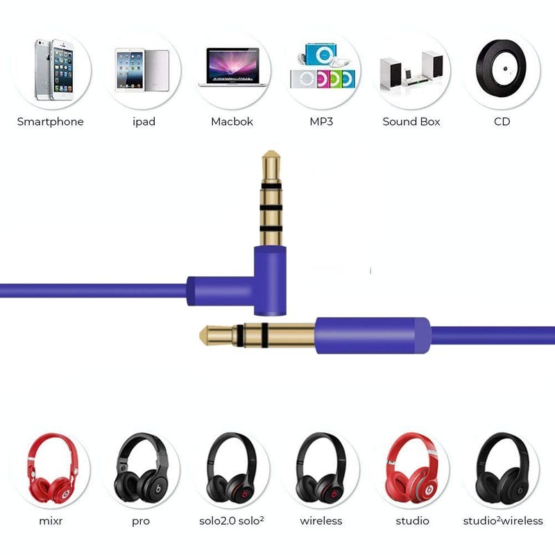 Arzweyk Replacement Audio Cable Cord Wire with in-line Mic and Remote Control Compatible with Beats Solo/Studio/Pro/Detox/Wireless/Mixr/Executive/Pill (Purple) - Image 3