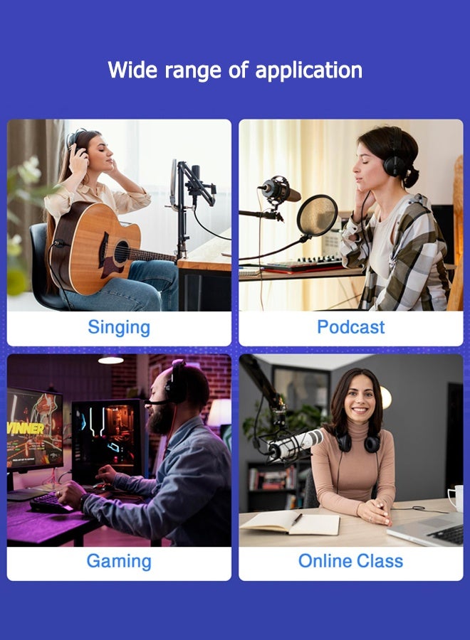 ULHYC External Sound Card USB Live External Sound Mixer Board Voice Changer Sound Card with Multiple Sound Effects for Live Recording Home KTV Voice Chat - Image 4