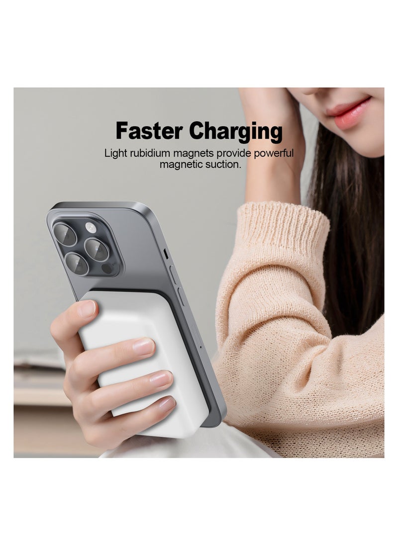 Fast Charging 10000mAh Magnetic Wireless Power Bank – 15W MagSafe Battery Pack for iPhone 16/15/14/13/12 Series | Portable & Compact Charger – White - pzsku/Z73EBB7269F1640C9D570Z/45/1741169679/6079c89a-308d-40be-8cff-3f9ef8003e21