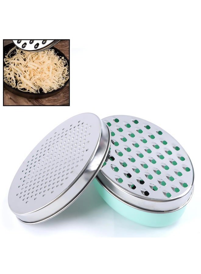 KEISSCO Cheese Grater Citrus Lemon Zester with Food Storage Container & Lid - Perfect For Hard Parmesan Or Soft Cheddar Cheeses, Ginger, Vegetables, Butter, Chocolate & Nutmeg (Green) - Image 1