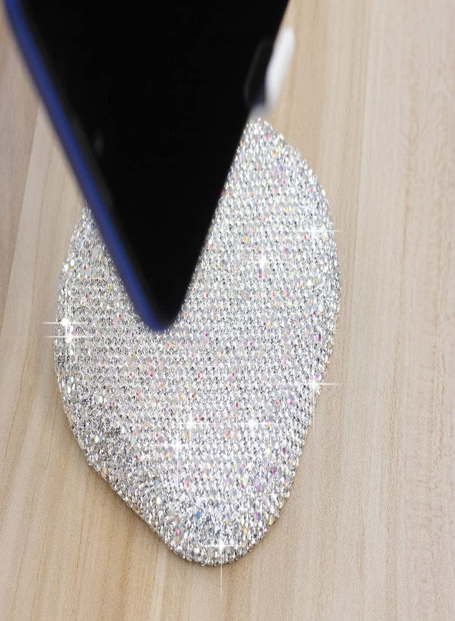 CARCHILE Bling Rhinestone Crystal Phone Stand, Adjustable Cell Phone Stand, Phone Holder for Desk, Desktop Holder, Cradle Compatible with iPhone Xs Xr 8 7 Plus 11 Pro Max Samsung Smartphones (White) - Image 2