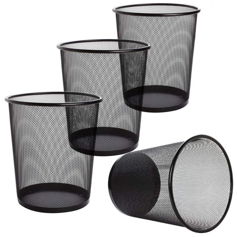 Lawei 4 Pack Trash Can Mesh Round Open Top Wastebasket - 2.5 Gallon Recycling Bins Garbage Waste Baskets for Office Home - Image 1