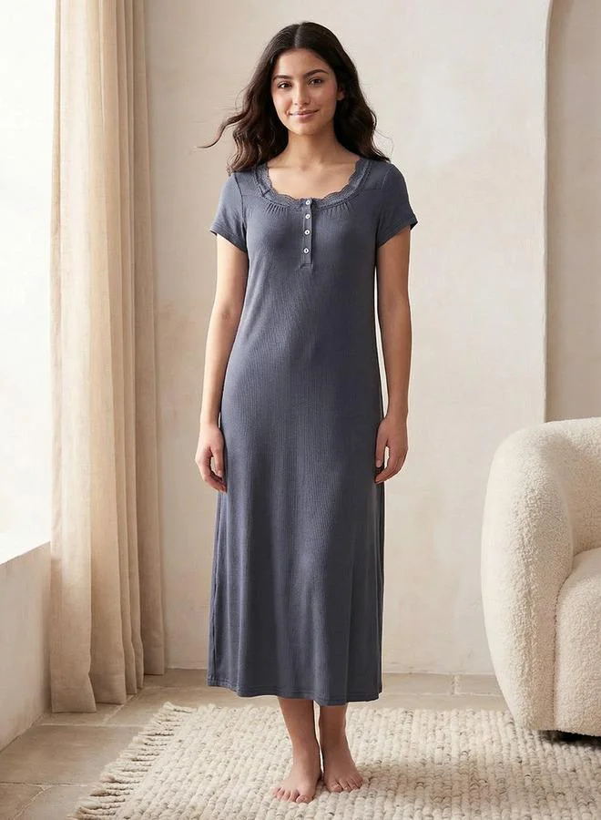 سبلاش فيڤ Night Gown Short Sleeve Textured