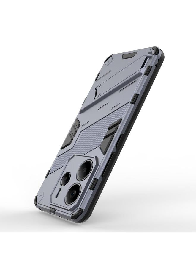 اس-توب جراب لهاتف Redmi Note 14 4G مقاس 163.25 مم من Punk Armor 2 في 1 PC + جراب هاتف TPU مع حامل - Image 5