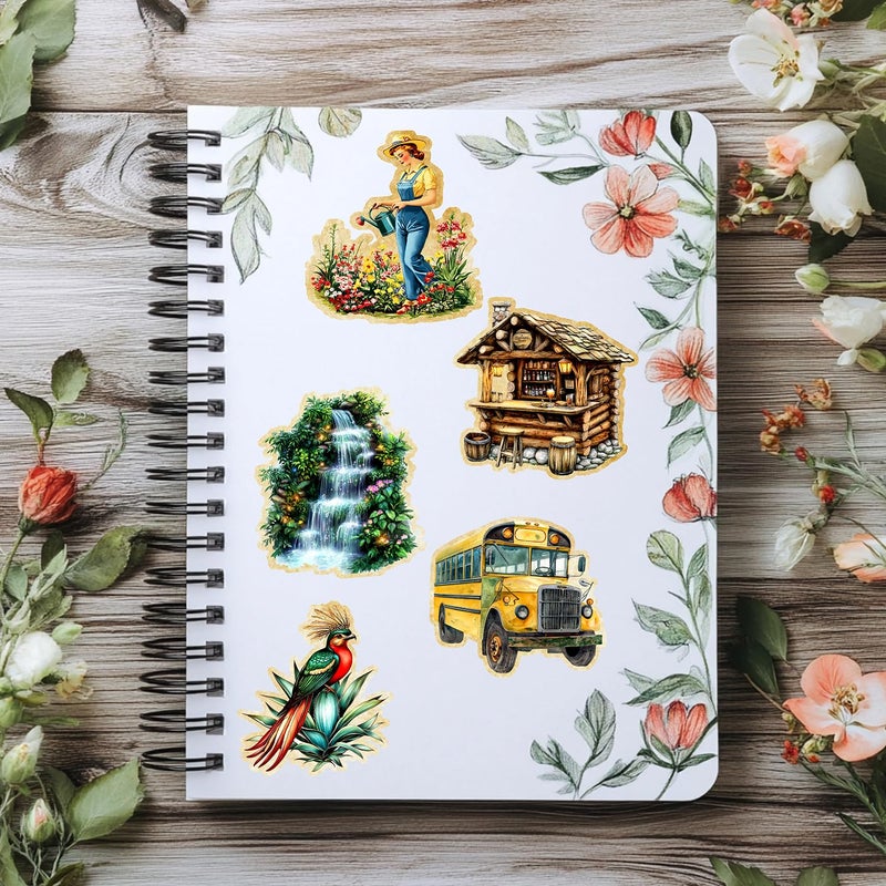 PARTH IMPEX 370Pcs Vintage Scrapbook Stickers â€“ Retro Aesthetic Vinyl Decals for Journaling Laptops Water Bottles Planners Notebooks Junk Journals Scrapbooks DIY Crafts Collage Supplies - Image 3