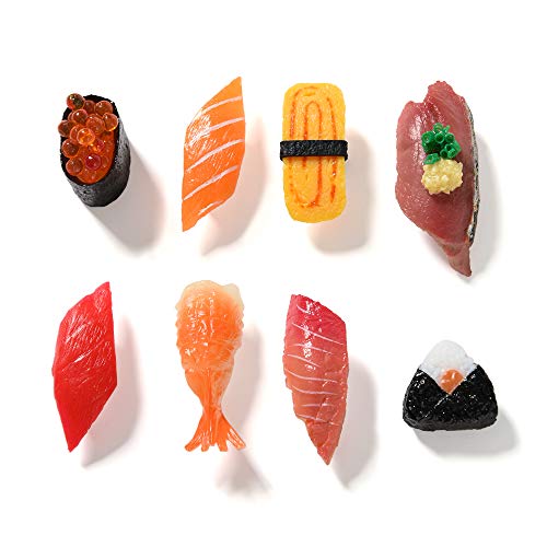 HEY FOLY Cute Sushi Fridge Magnet Japenese Food Fun Magnets for Refrigerator Whiteboard, Fake Sushi Food Play Toys for Dollhouse Cake Kitchen Decoration Gifts(Sushi 1) - Image 1
