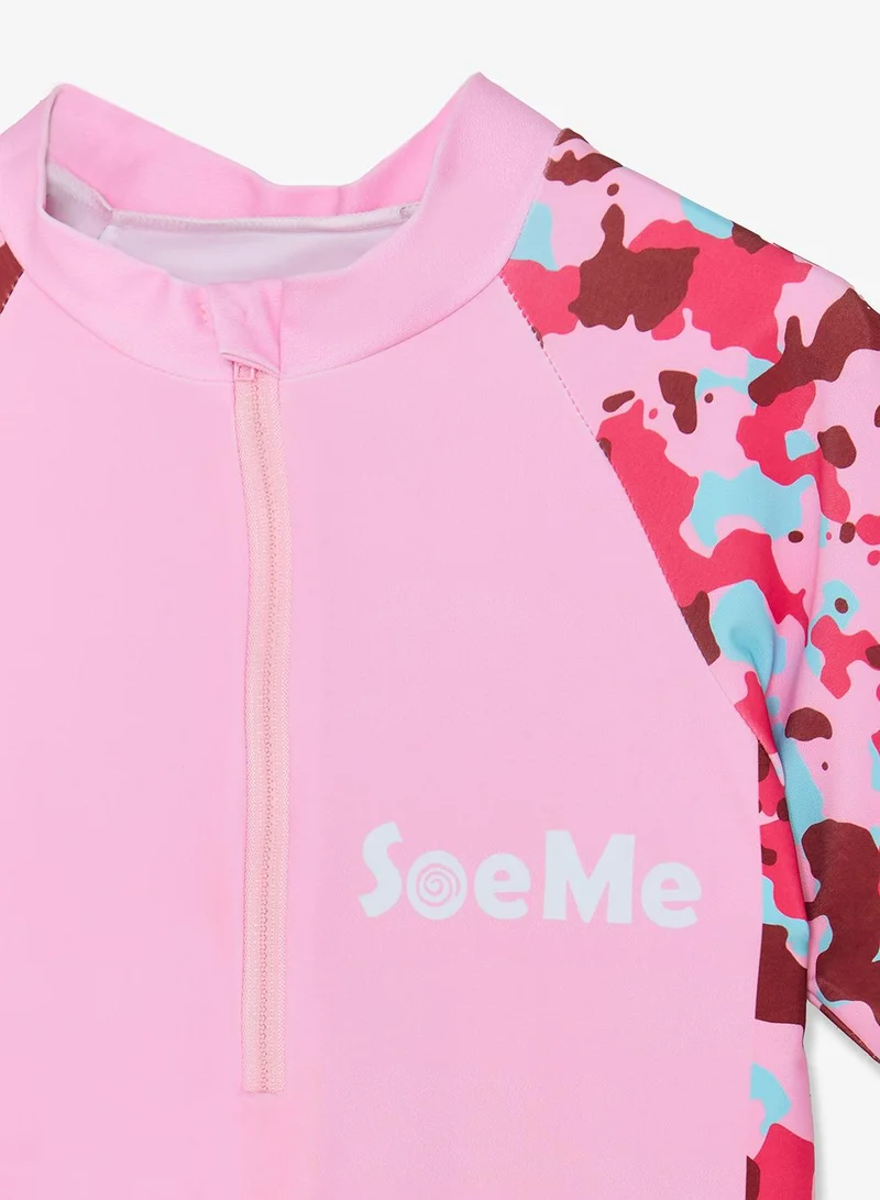 Pinata  Pink Printed Short Sleeve Swimsuit for Women | Best Price UAE