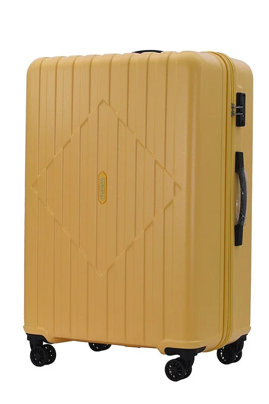 امريكان توريستر Skytrac DW V2 Suitcase, Check-In Size 79 cm / 29 inch, 4 Spinner Wheels, Hard Top, Polypropylene, Sunshine Yellow|TSA Combination Lock|Scratch & Impact Resistant Material - 3 Years Global Warranty