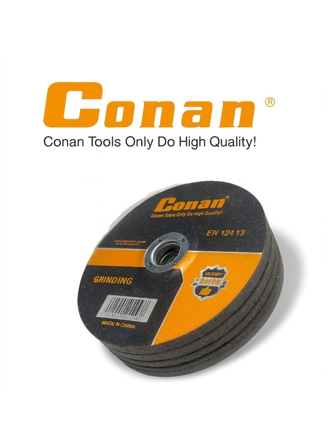 Conan 5 PCS Conan Metal Grinding Discs Model 10005816 – 180mm x 6mm x 22.2mm Heavy-Duty Grinding Wheels for Metal, Steel & Iron – Industrial Strength, Long Life, EN12413 Certified - Image 2