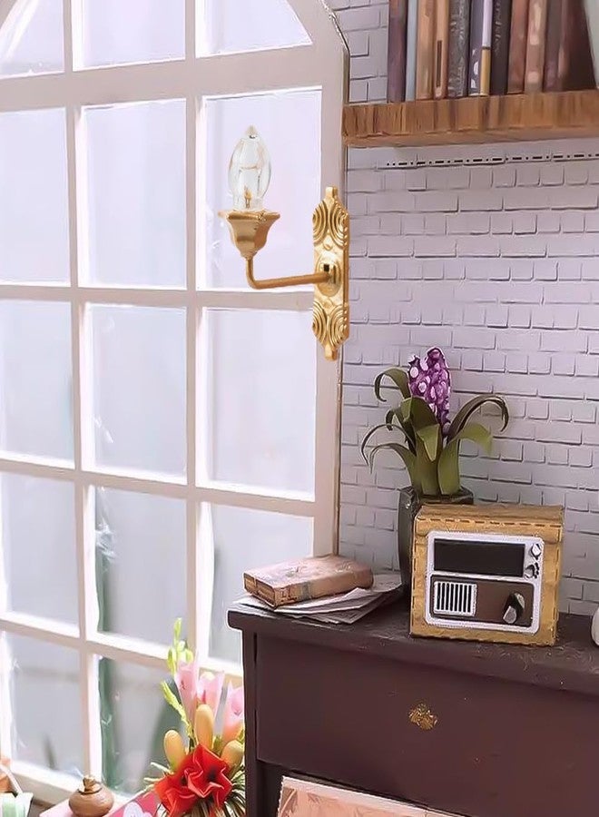 Yardwe أضواء حائط المناظر الطبيعية الصغيرة من ياردوي - مصباح ديكوري LED مصغر لبيت الدمى وطاولة الرمل وديكور المنزل - تصميم ذهبي فريد مع توهج أصفر دافئ - Image 5