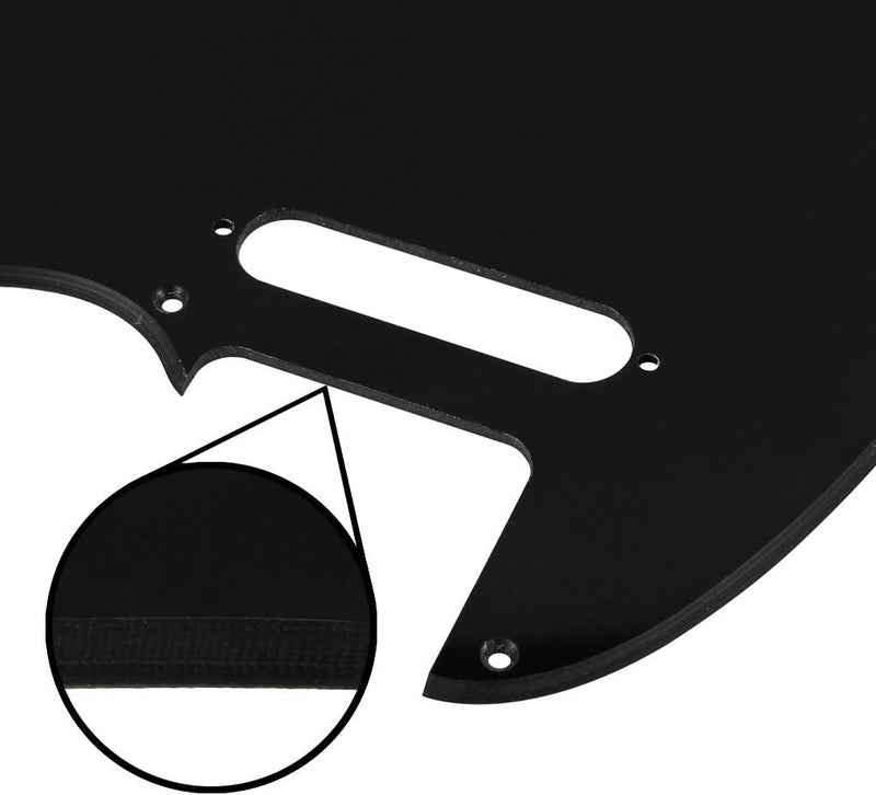 FLEOR 8 Hole TL Pickguard Scratch Plate with Pickguard Screws Set Fit USA/MX Standard TL Style Pickguard Replacement, 1Ply Black - Image 4