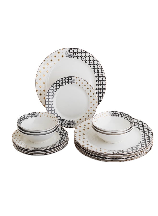 BASURRAH Porcelain Dinner Set 18-Piece 4 Persons - Image 1