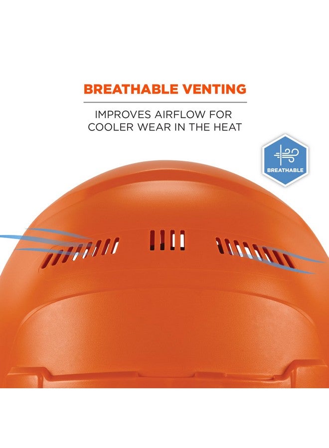 Ergodyne Ergodyne Skullerz 8966 Vented Hard Hat, Lightweight, Cap Style, Adjustable 6-Point Ratchet Suspension, HDPE Shell, Class C, Orange 