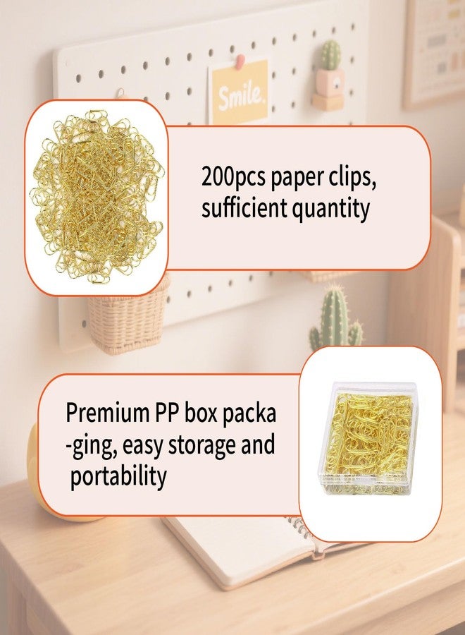 ADULLPONY Small Gold Paper Clips: Love Heart Shaped Paperclips 200 Pcs Mini Metal Cute Paper Clips Holder for Home Office School Desk Organizers Wedding Decorative Supplies - Image 4